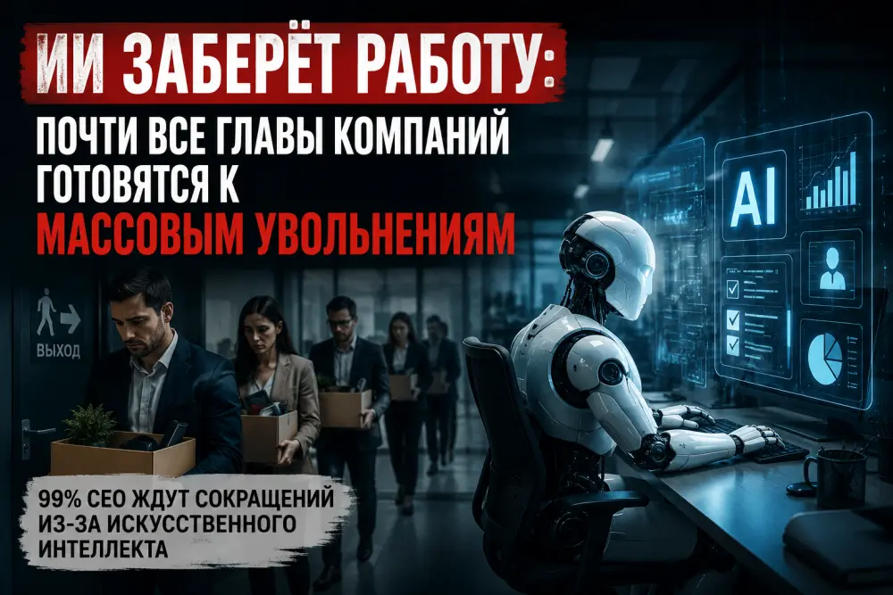«ИИ заберёт работу»: почти все главы крупнейших компаний мира готовятся к массовым увольнениям