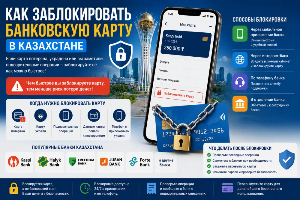 Как заблокировать банковскую карту